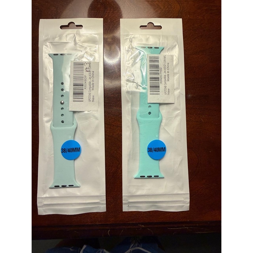 NWT UPSTONE Apple Watch Band 38/40mm Mint Green Turquoise Sport Silicone Fit Tec